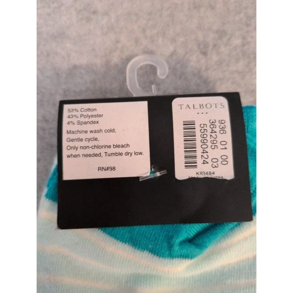 Talbots Trouser Socks Teal Pink Bicycle women's one size